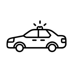 Police Car Icon for Law Enforcement and Security Themes