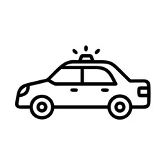 Police Car Icon for Law Enforcement and Security Themes