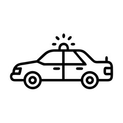 Fototapeta premium Police Car Icon for Law Enforcement and Security Themes