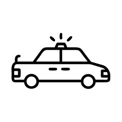 Police Car Icon for Law Enforcement and Security Themes