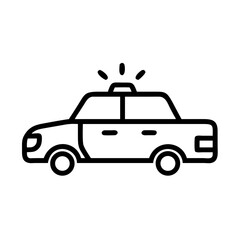 Police Car Icon for Law Enforcement and Security Themes