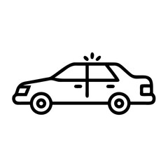 Police Car Icon for Law Enforcement and Security Themes