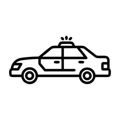 Fototapeta premium Police Car Icon for Law Enforcement and Security Themes