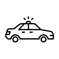 Police Car Icon for Law Enforcement and Security Themes