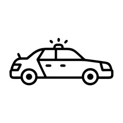 Police Car Icon for Law Enforcement and Security Themes