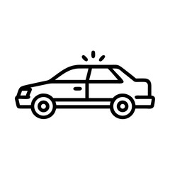 Police Car Icon for Law Enforcement and Security Themes