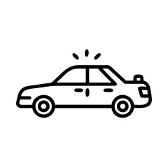 Police Car Icon for Law Enforcement and Security Themes