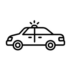 Obraz premium Police Car Icon for Law Enforcement and Security Themes