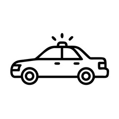 Fototapeta premium Police Car Icon for Law Enforcement and Security Themes