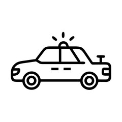 Police Car Icon for Law Enforcement and Security Themes