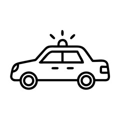 Police Car Icon for Law Enforcement and Security Themes