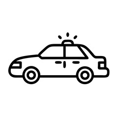 Police Car Icon for Law Enforcement and Security Themes