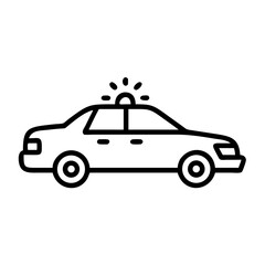 Police Car Icon for Law Enforcement and Security Themes