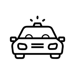 Police Car Icon for Law Enforcement and Security Themes