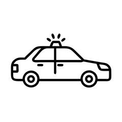 Police Car Icon for Law Enforcement and Security Themes