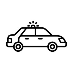Police Car Icon for Law Enforcement and Security Themes