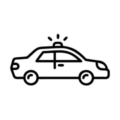 Police Car Icon for Law Enforcement and Security Themes