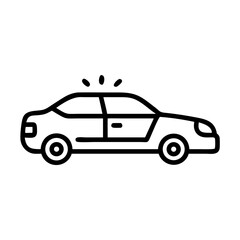 Police Car Icon for Law Enforcement and Security Themes