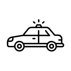 Police Car Icon for Law Enforcement and Security Themes