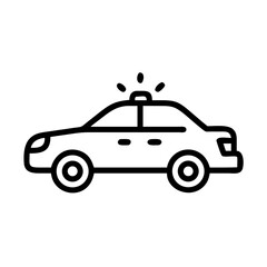 Police Car Icon for Law Enforcement and Security Themes