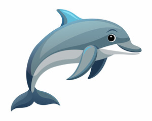 Photorealistic Dolphin Profile – High-Detail Marine Mammal on White Background in Studio Lighting.
