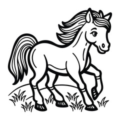 a delightful line drawing of an Hellinger horse.