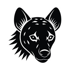 hyena head vector art silhouette 