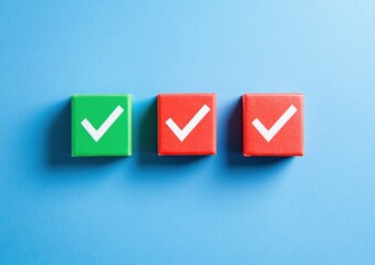 Colorful Checkmarks on Blocks: Simple Business Checklist
