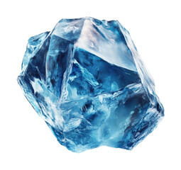 Fototapeta premium Ice blue crystal formation natural isolated on transparent background, png