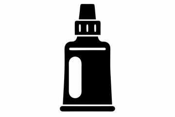 Mouthwash Bottle Silhouette Vector Illustration