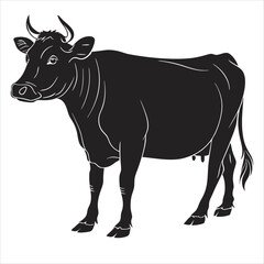 Fototapeta premium black and white cow