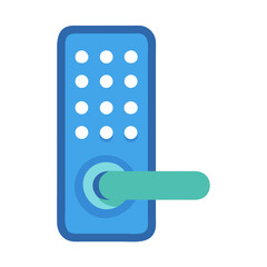 Digital Door Lock with Handle Icon Design