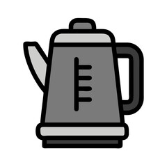 Electric Kettle with Handle and Spout Icon Design