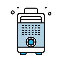 Portable Air Purifier with Control Panel Icon Design