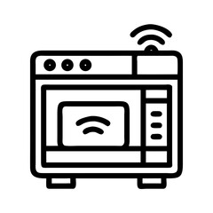 Smart Oven with Control Panel Icon Design