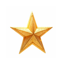 Fototapeta premium Elegant Gold Star Graphic for Diplomas Event Branding Certificates and Official Recognition Materials Presented with Simplicity and Precision on White Background