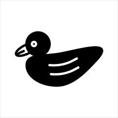 A set of black silhouettes isolated of ducks. Ducks vector illustration. Ducks art work.