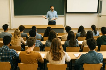 Students in learning environment  back to school education study and learning during conference presentation and training seminar meeting