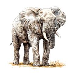 Fototapeta premium Majestic African elephant in its natural savanna habitat