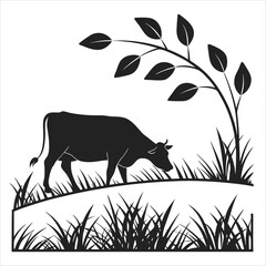 black silhouette of a deer