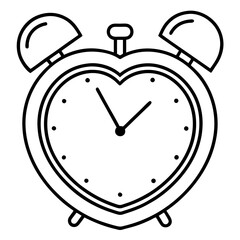 Minimalist Heart Alarm Clock Line Art Design