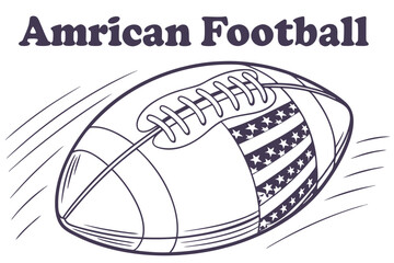 Minimalist American Football Logo with Stars and Stripes, Sports Icon Design