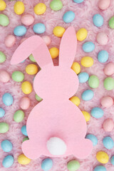 Colorful Easter bunny and egg background