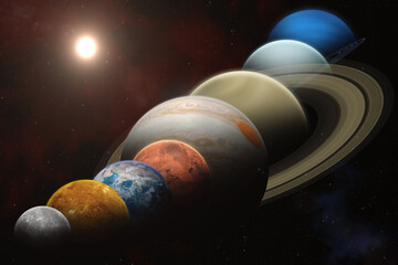 A planetary alignment or a planet parade see eight planets. Mercury, Venus, Earth, Mars, Jupiter,...
