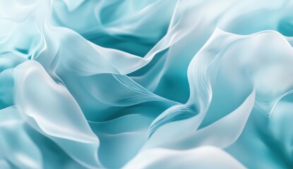 Fototapeta premium Abstract light teal fabric folds