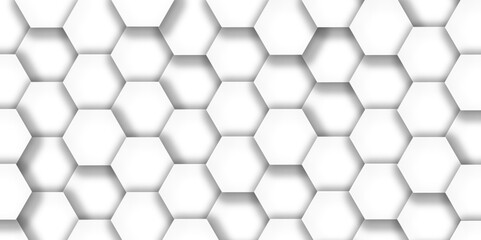 Naklejka premium Abstract white background. Luxury white pattern with hexagons. abstract 3d hexagonal background. modern background with hexagons. Geometric mesh cell texture. modern futuristic wallpaper.