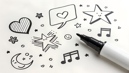 vector illustration of an abstract background with a pen