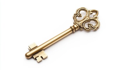 Vintage Engraved Golden Key with Elegant Design