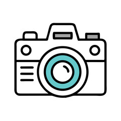 Photo Camera with Large Lens Icon Design
