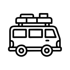 Travel Van with Luggage Rack Icon Design